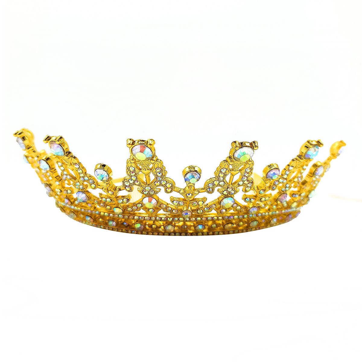 GENERICO - CORONA TIARA METALICA REINA DORADO X1UNI