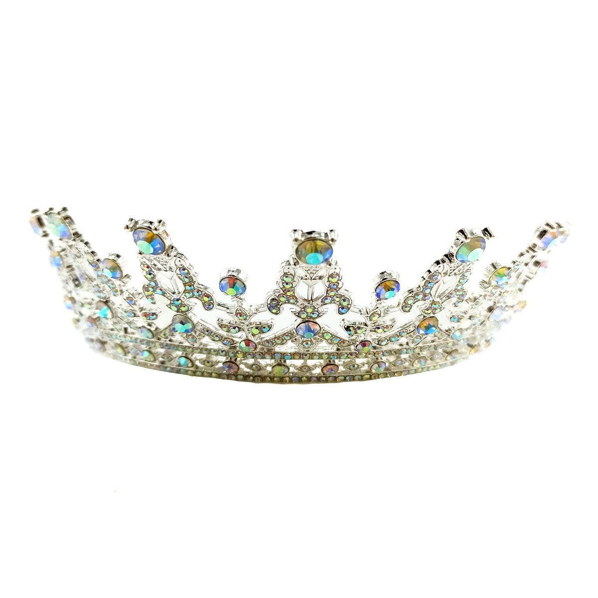 GENERICO - CORONA TIARA METALICA REINA PLATEADO X1UNI