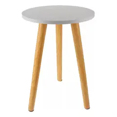 GENERICO - Mesa Centro Minimalista Madera Redonda Decorativa 40cm Blanco
