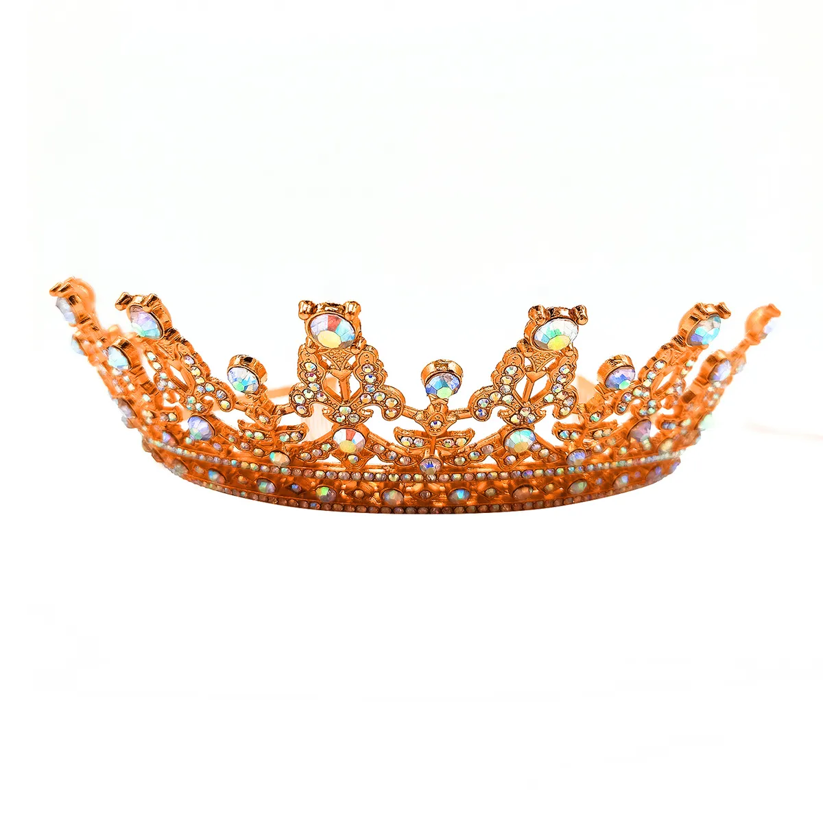 GENERICO - CORONA TIARA METALICA REINA ROSE GOLD X1UNI
