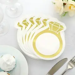 GENERICO - Servilletas anillo compromiso dorado - despedida de soltera