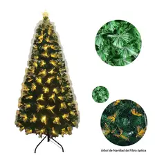 GENERICO - Arbol De Navidad Frondoso Con Luz Fibra Óptica 180 cm