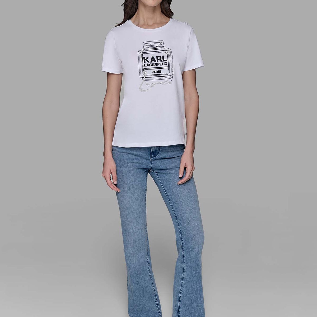 KARL LAGERFELD - Polera con estampado de perfume Karl