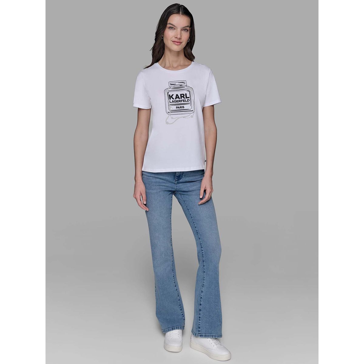 KARL LAGERFELD - Polera con estampado de perfume Karl