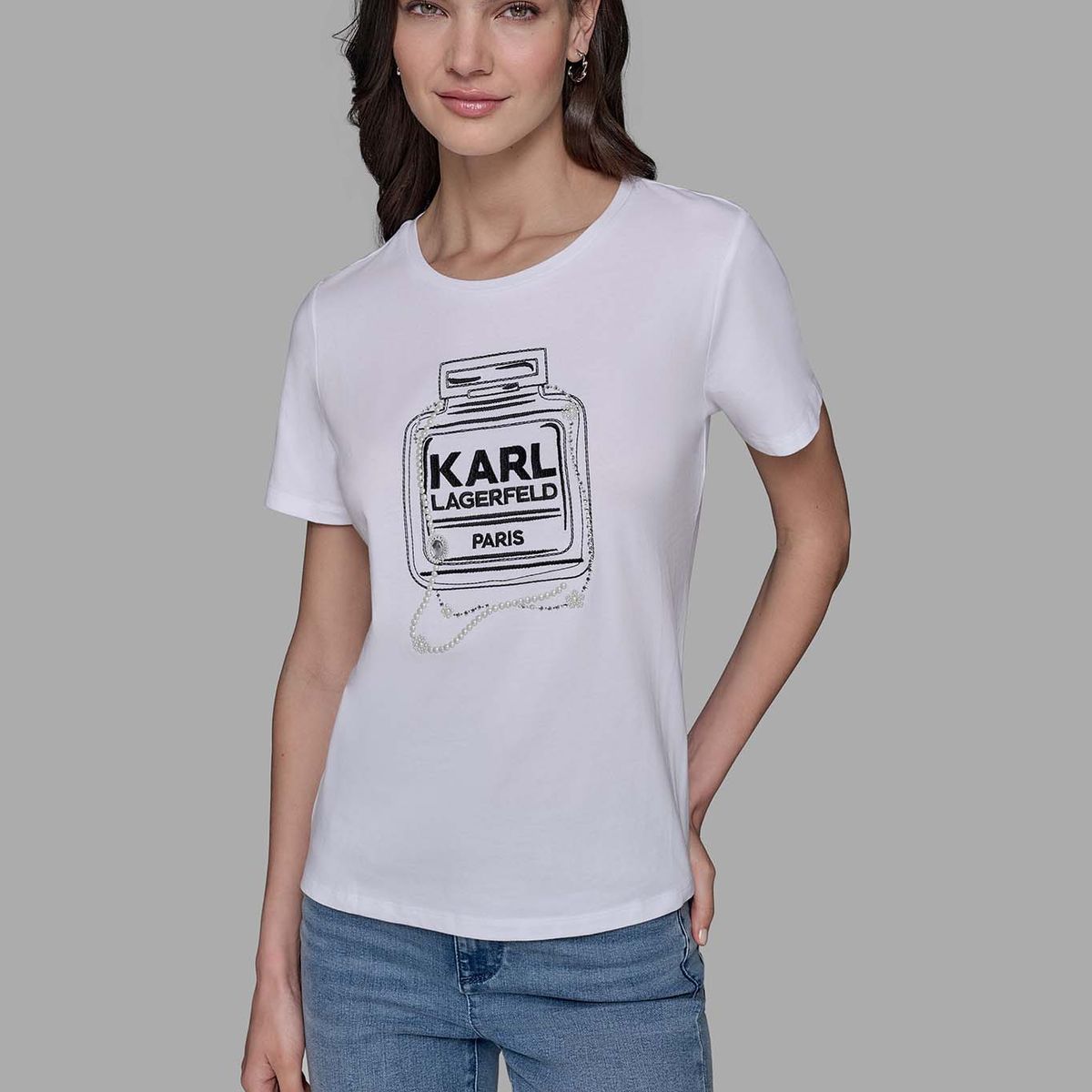 KARL LAGERFELD - Polera con estampado de perfume Karl