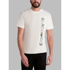 KARL LAGERFELD - Polera con logo de efecto metálico