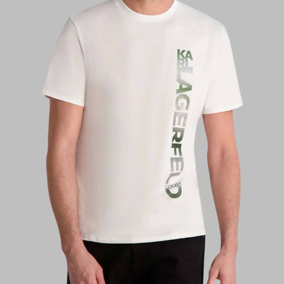 KARL LAGERFELD - Polera con logo de efecto metálico