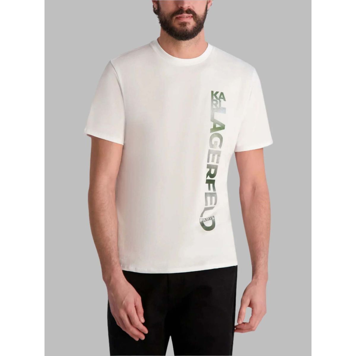 KARL LAGERFELD - Polera con logo de efecto metálico