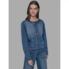KARL LAGERFELD - Chaqueta denim con cuello redondo