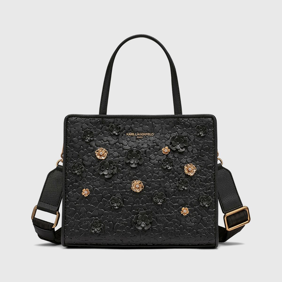 KARL LAGERFELD - Cartera satchel con detalles florales - Maybelle