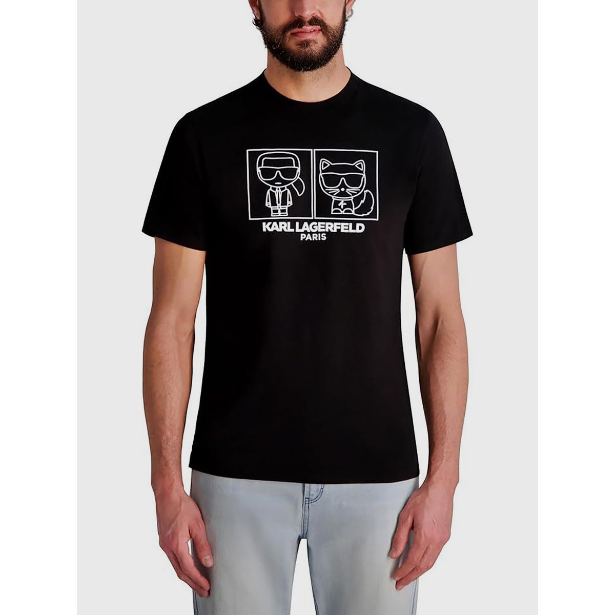 KARL LAGERFELD - Polera con estampado de Karl y Choupette