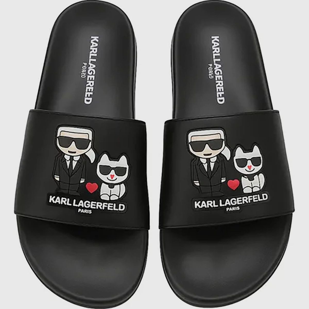 KARL LAGERFELD - Sandalias planas Zayleyblack con diseño Ikonik