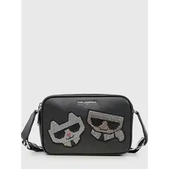 KARL LAGERFELD - Cartera cruzada con pedrería - Maybelle Negro