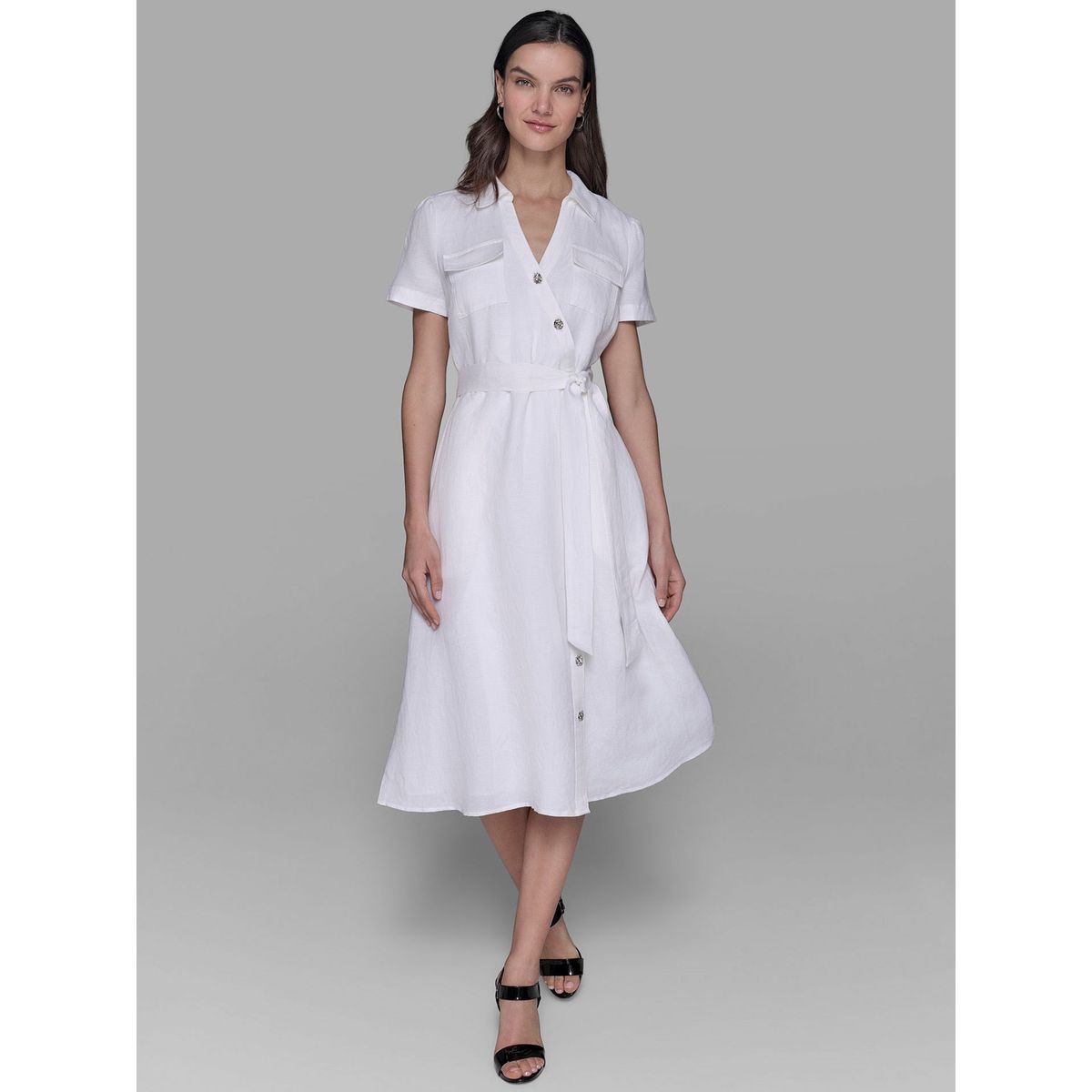 KARL LAGERFELD - Vestido midi con falso escote cruzado