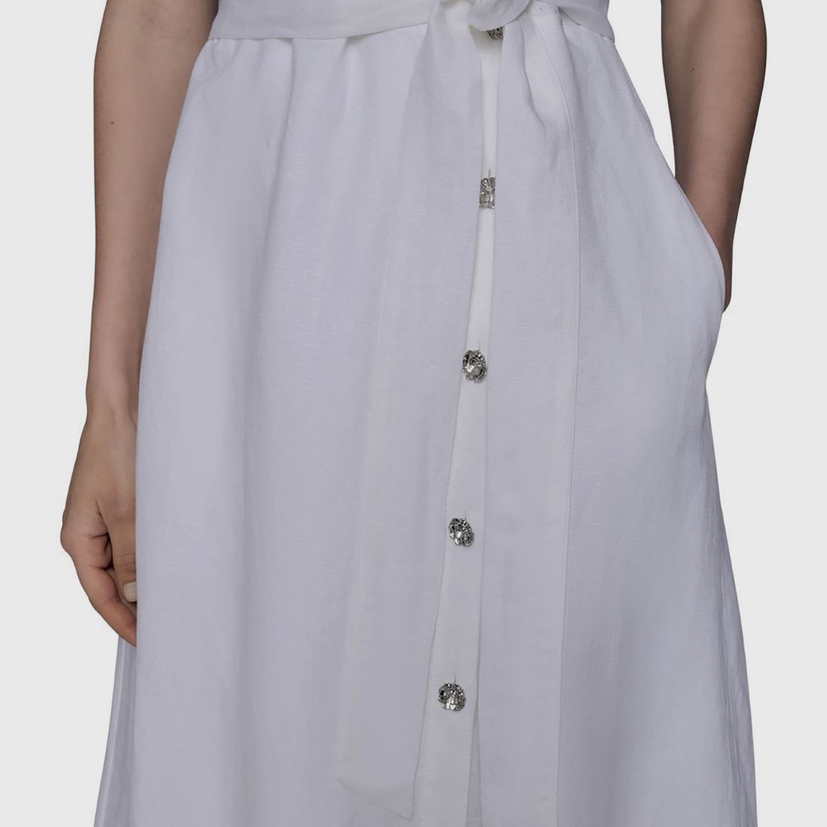 KARL LAGERFELD - Vestido midi con falso escote cruzado