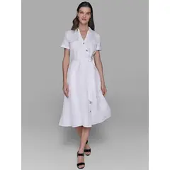 KARL LAGERFELD - Vestido midi con falso escote cruzado