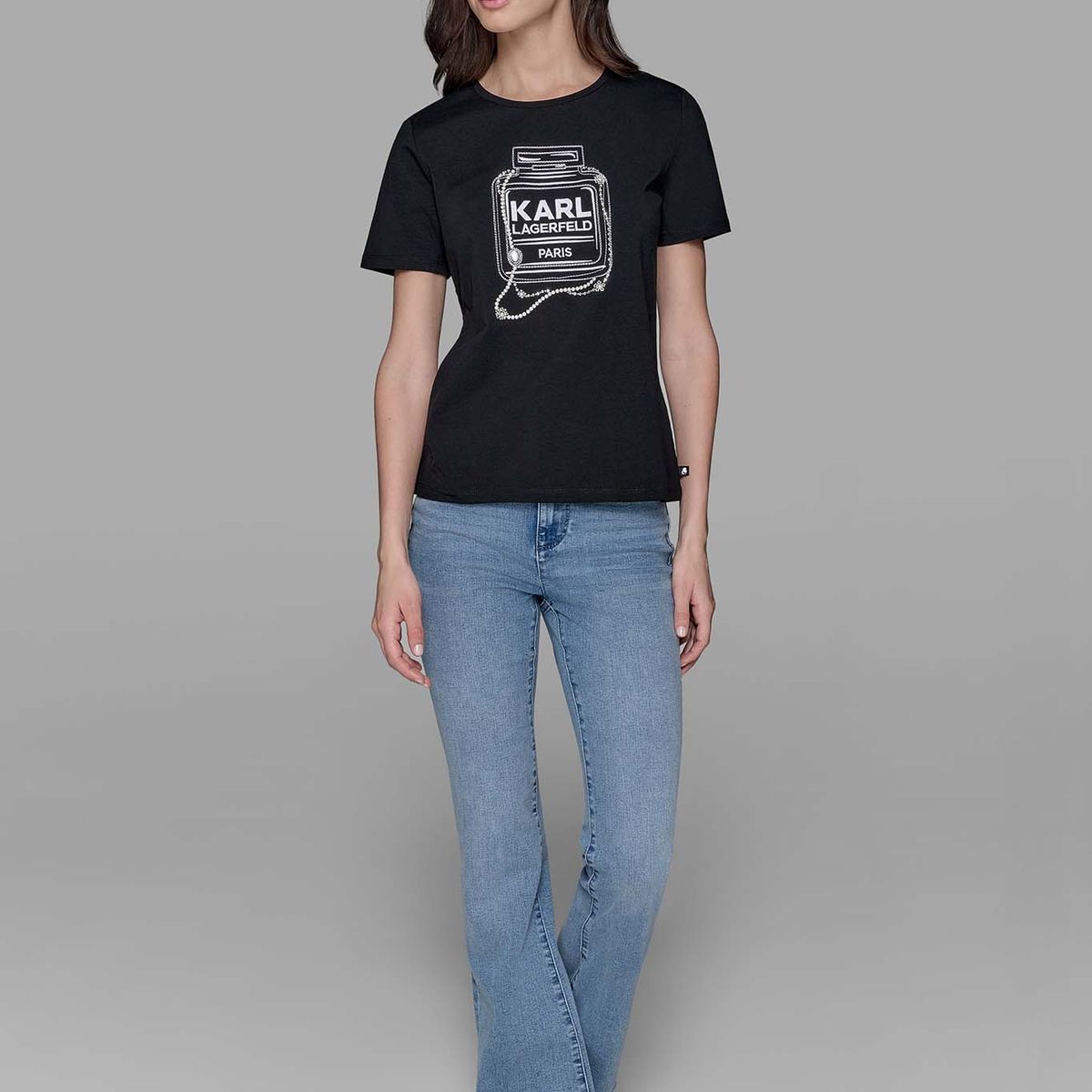 KARL LAGERFELD - Polera con estampado de perfume Karl