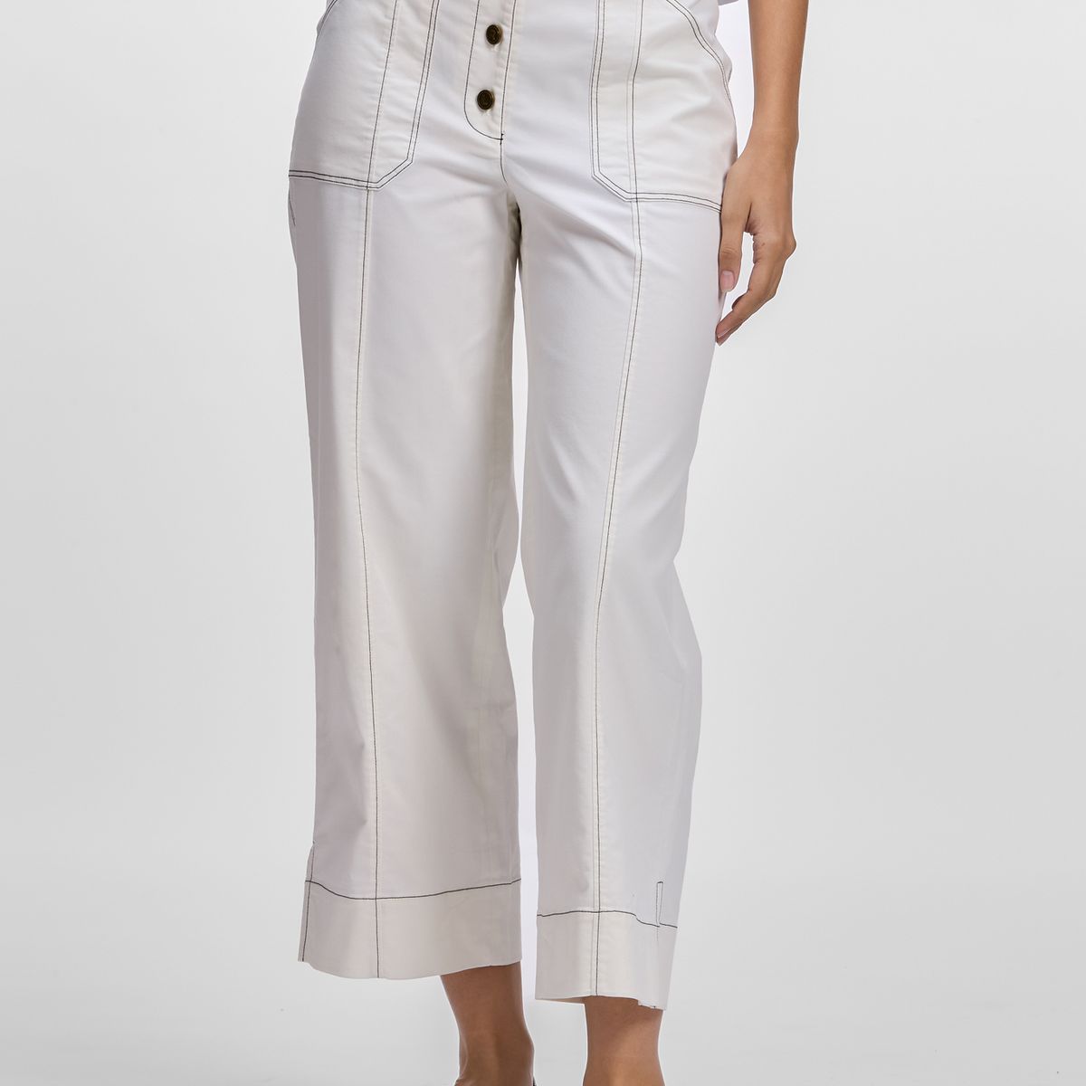 KARL LAGERFELD - Pantalón de pierna ancha y talle alto