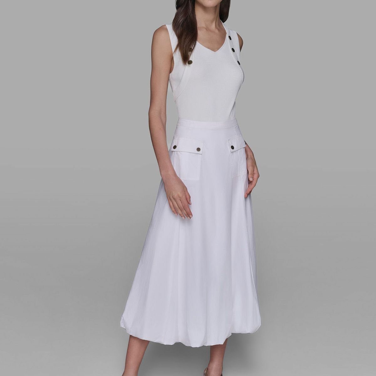 KARL LAGERFELD - Falda midi con efecto globo