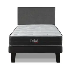 PRELUDE - Cama Europea Radiant Respaldo Praga Gris 1.5 pza