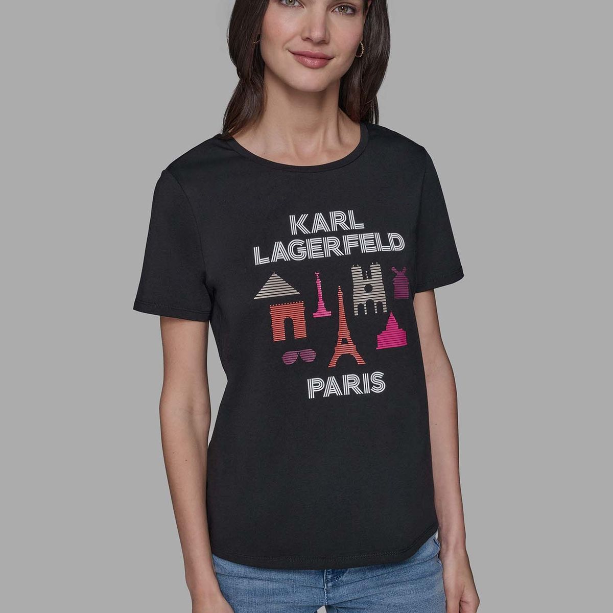 KARL LAGERFELD - Polera con estampado gráfico Karl Lagerfeld Paris