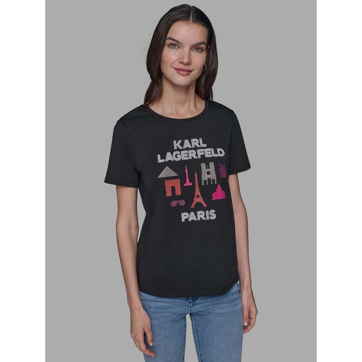 KARL LAGERFELD - Polera con estampado gráfico Karl Lagerfeld Paris