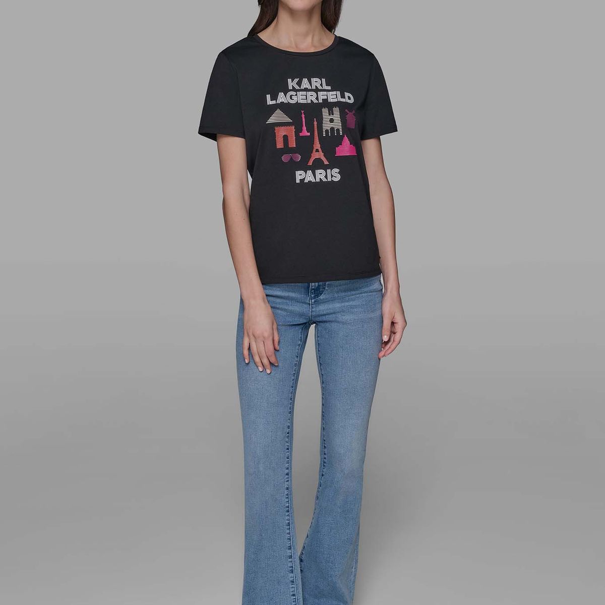 KARL LAGERFELD - Polera con estampado gráfico Karl Lagerfeld Paris