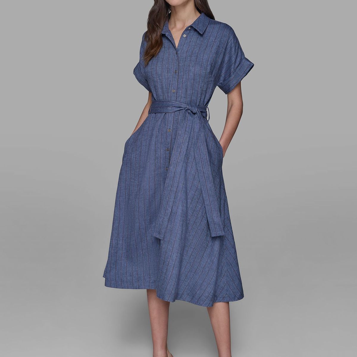 KARL LAGERFELD - Vestido camisero de lino