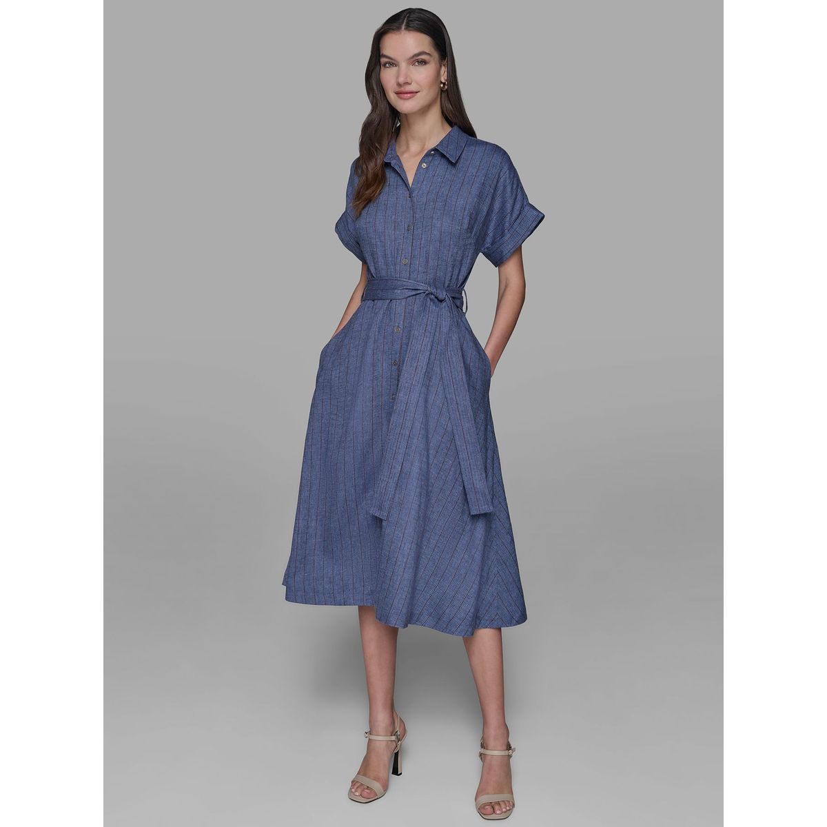 KARL LAGERFELD - Vestido camisero de lino