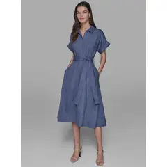 KARL LAGERFELD - Vestido camisero de lino