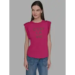 KARL LAGERFELD - Polera sin mangas con estampado C est la vie