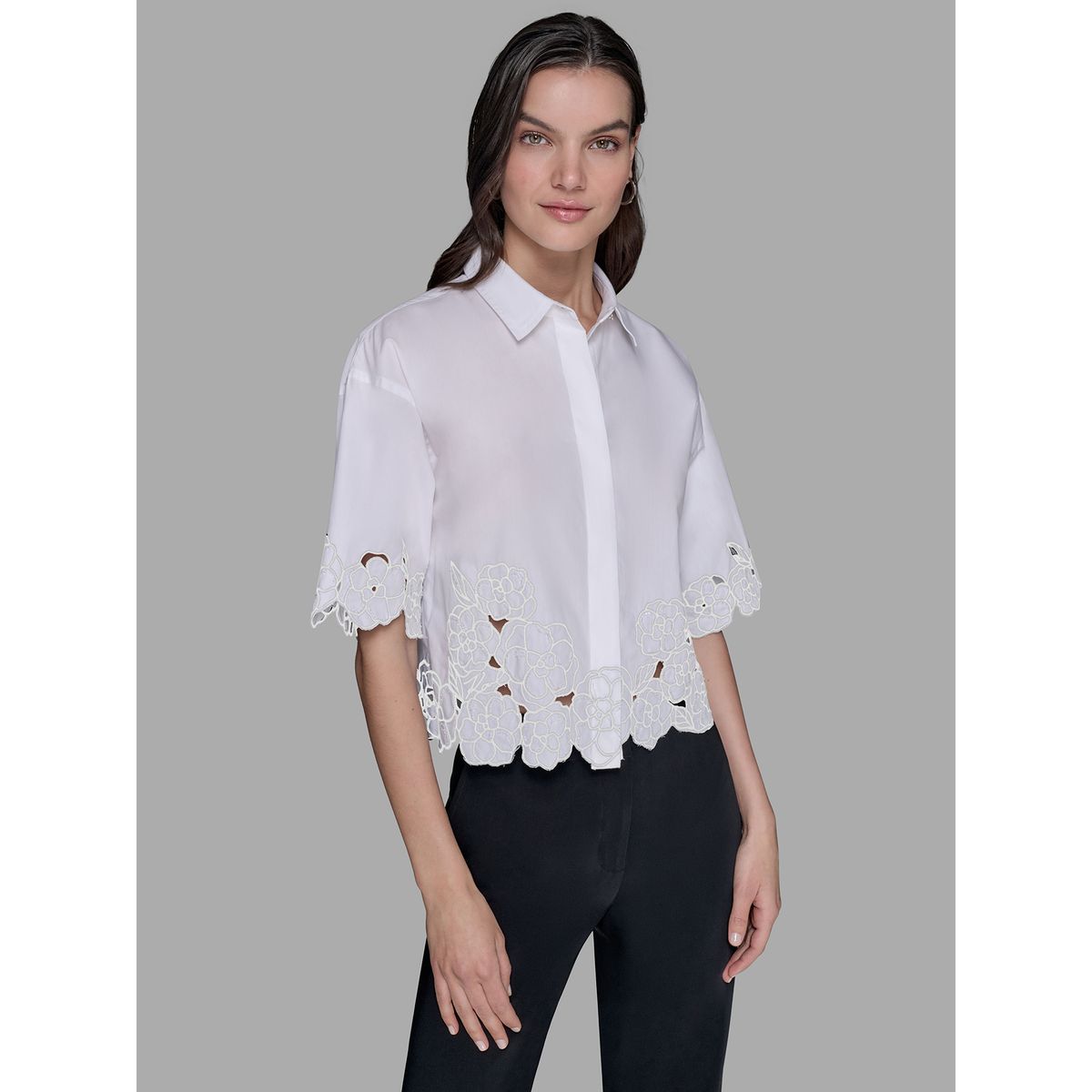 KARL LAGERFELD - Camisa con diseño de recorte floral