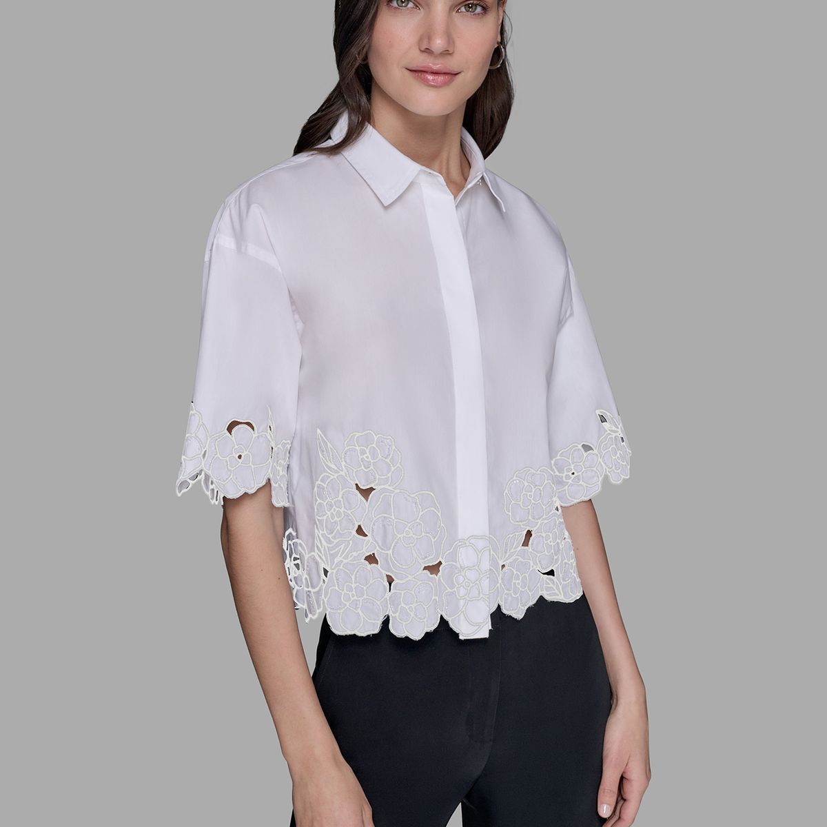 KARL LAGERFELD - Camisa con diseño de recorte floral