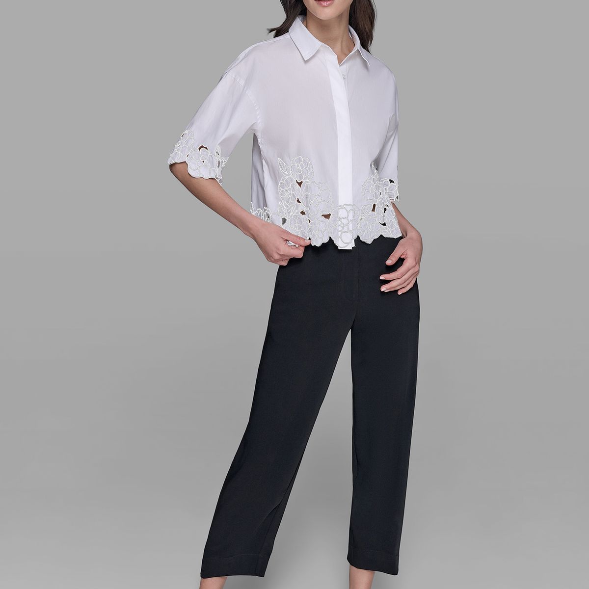 KARL LAGERFELD - Camisa con diseño de recorte floral