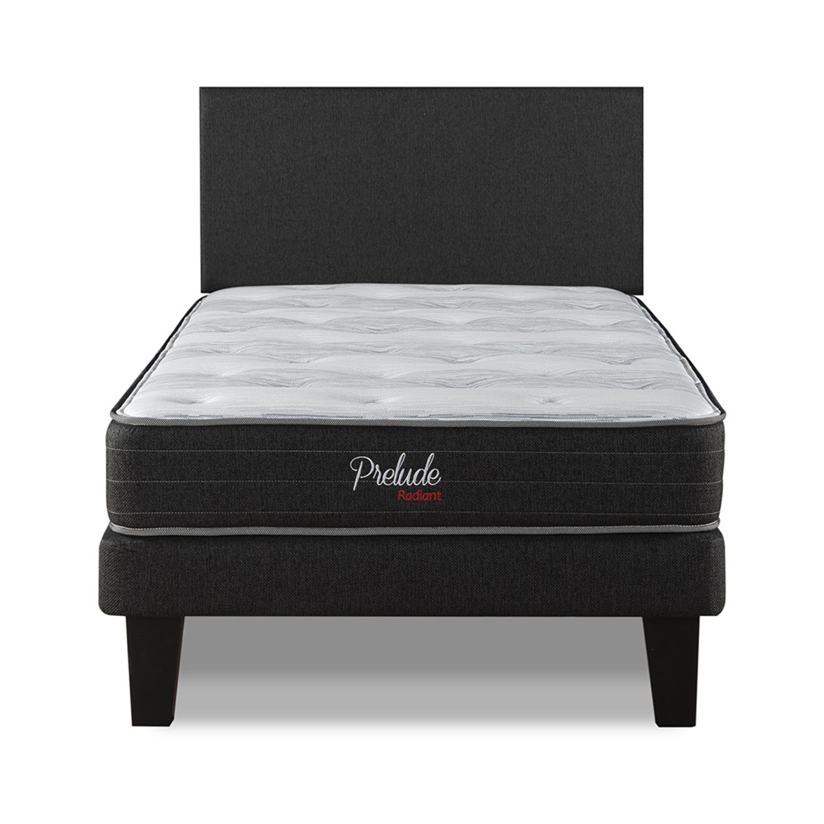 PRELUDE - Cama Europea Prelude Radiant Respaldo Praga Marengo 1.5 pza