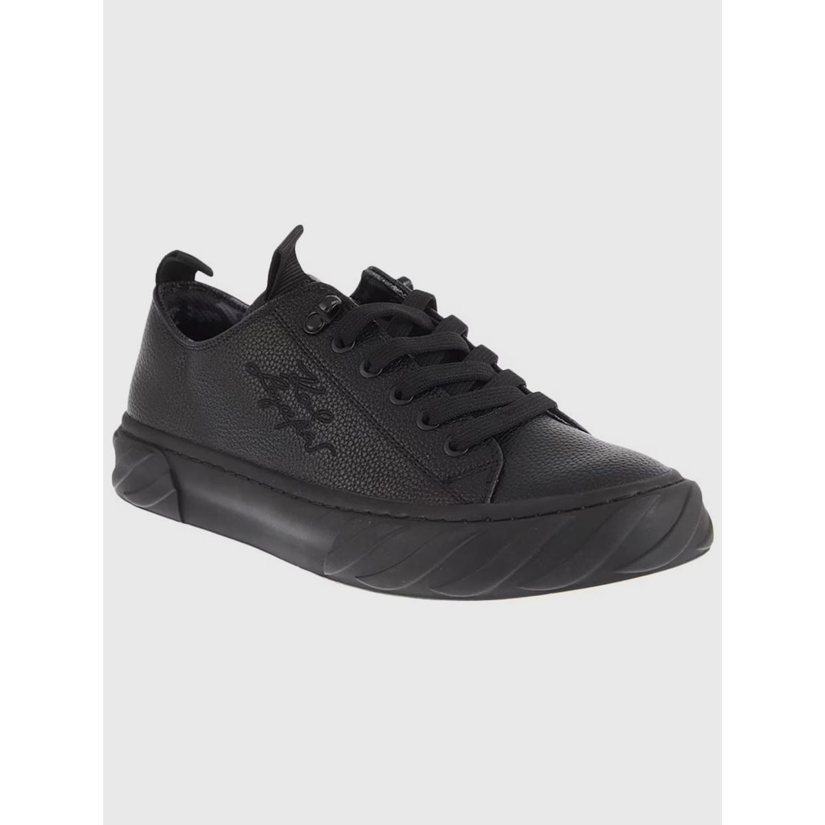 KARL LAGERFELD - Zapatillas de perfil bajo en cuero con logo bordado