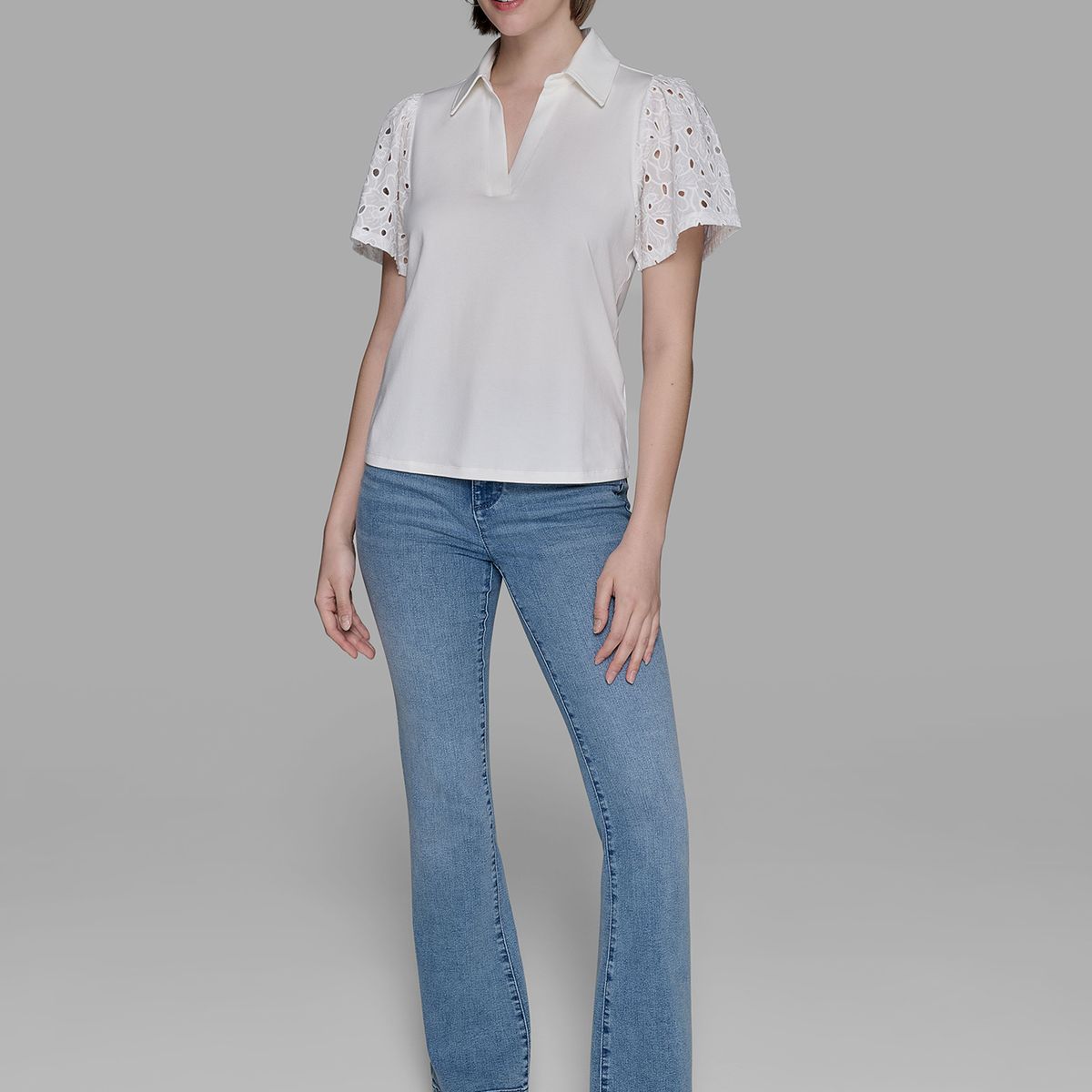 KARL LAGERFELD - Camisa con mangas caladas