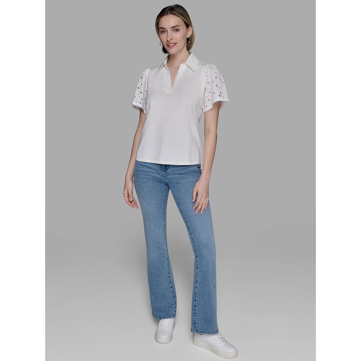 KARL LAGERFELD - Camisa con mangas caladas