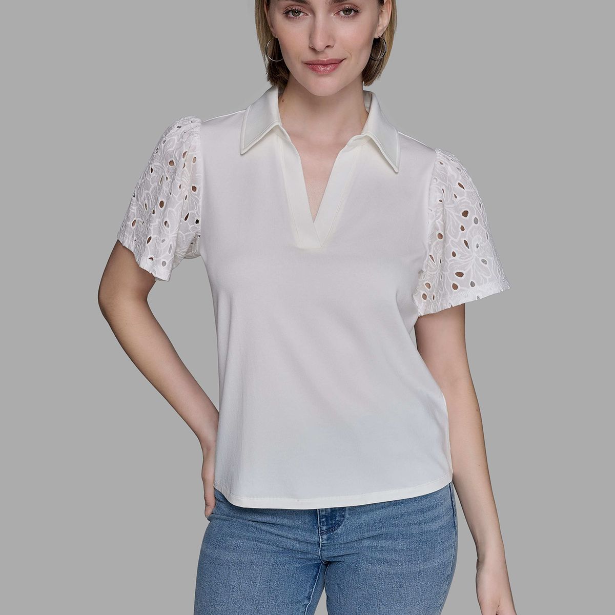 KARL LAGERFELD - Camisa con mangas caladas