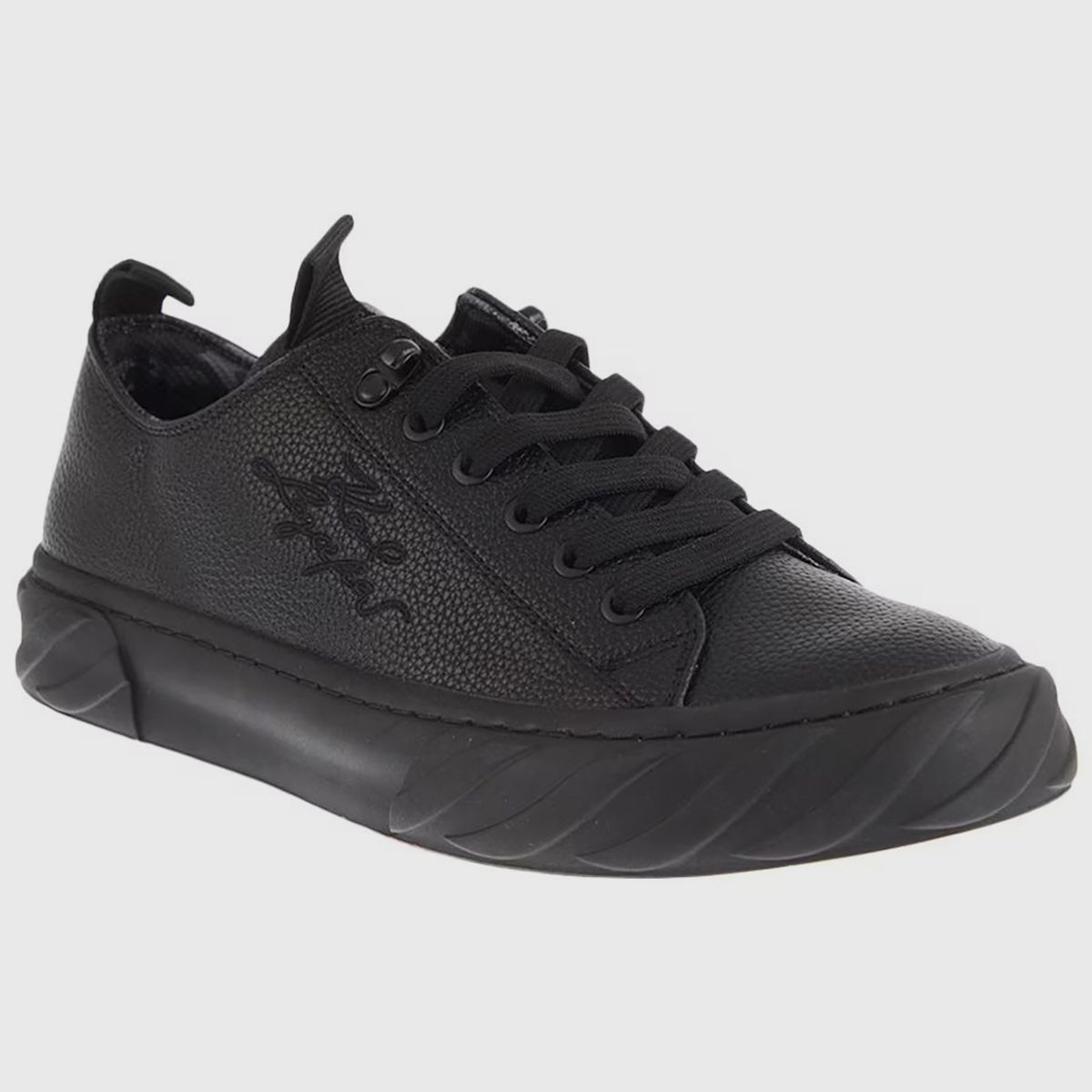 KARL LAGERFELD - Zapatillas de perfil bajo en cuero con logo bordado