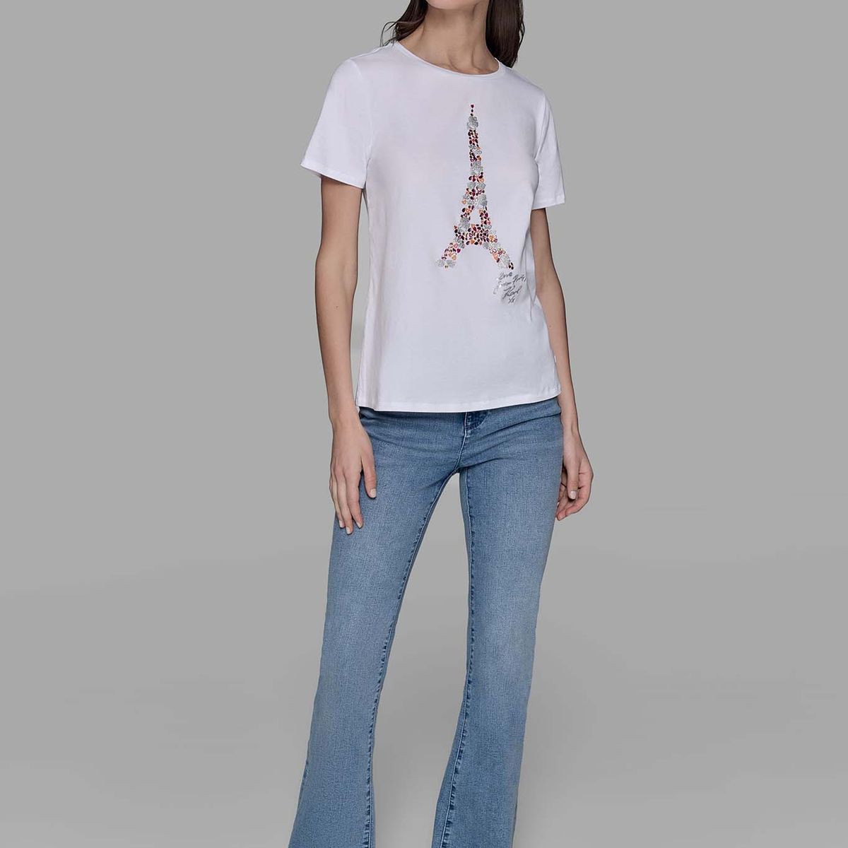 KARL LAGERFELD - Polera con estampado de la Torre Eiffel