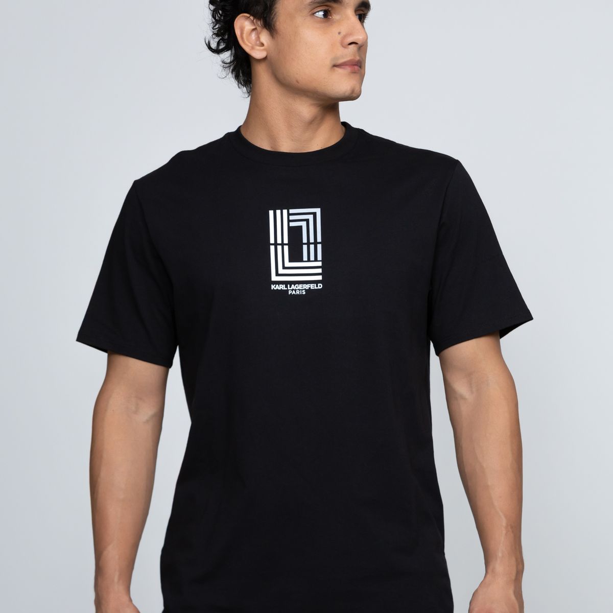 KARL LAGERFELD - Polera con logo geométrico