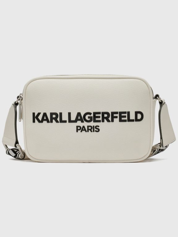 Cartera bandolera con logo en contraste Blanco Blanco TALLA UNICA