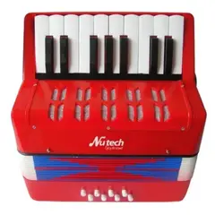 NUTECH - Acordeón 17 teclas para niños Color Rojo- 5410 Nexstore