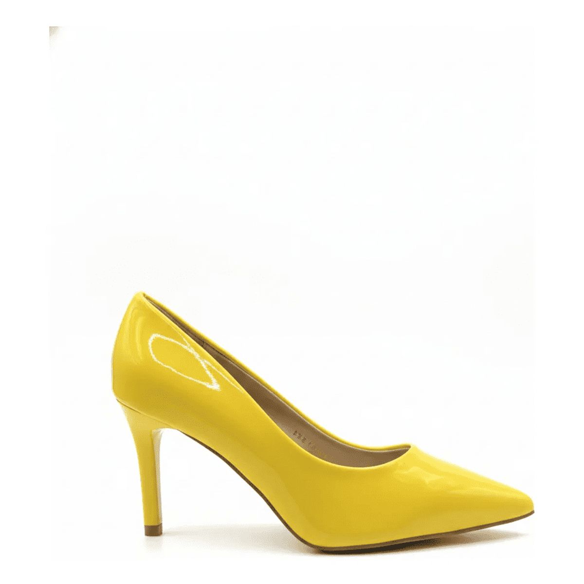 BOVINITA - Stiletto Mujer Taco Alto Charol Amarillo Punta Fina Clasico