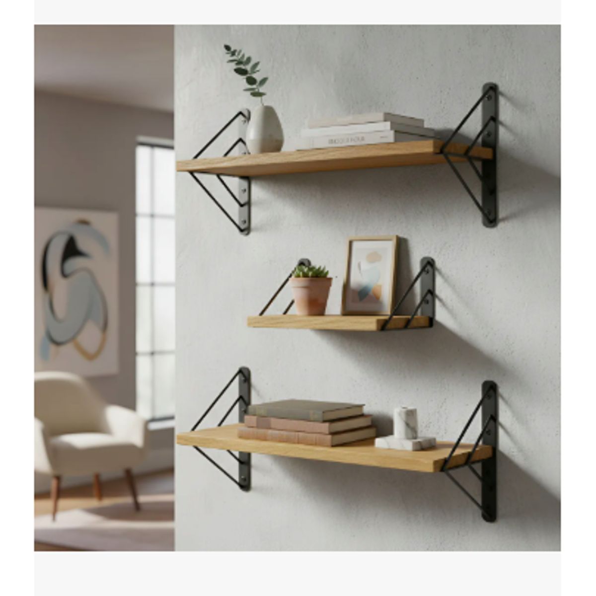 GENERICO - Repisas Flotantes De Madera Multipropósito Kit X3 Colores
