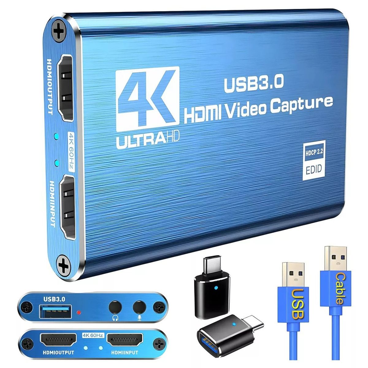 BLUEDREAMER - Tarjeta De Captura De Audio Video 4K HD 60HZ 1080P USB