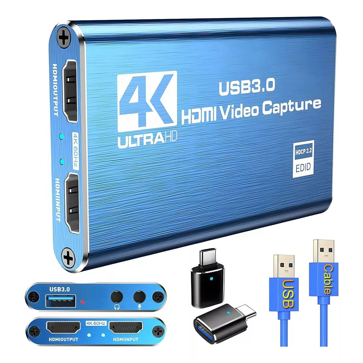 BLUEDREAMER - Tarjeta De Captura De Audio Video 4K HD 60HZ 1080P USB