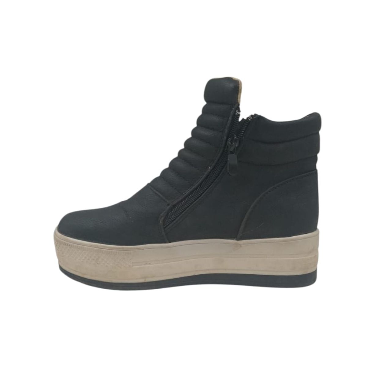 HERIEL - Zapatilla Negra Caña Plataforma Mujer