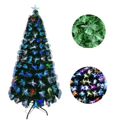 GENERICO - Arbol De Navidad Frondoso Con Luz Fibra Óptica 180 cm Multicolor